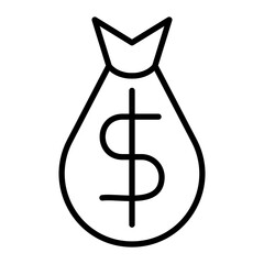 Money Bag Line Icon