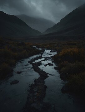 Mountains at evening time 