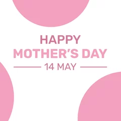 Fototapeten Celebrating Mother day with pink typography and traditional circles. Mother day patriotic backdrop concept © 3D_Hue