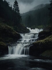 Fototapeta premium waterfall in the mountains
