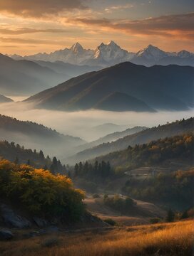 sunset in the mountains