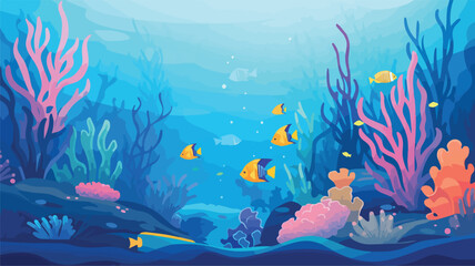 Background with tropical fishes. Marine life aquari