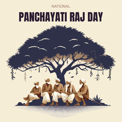 Panchayat raj day vector illustration  - obrazy, fototapety, plakaty