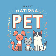 National pet day social media template 