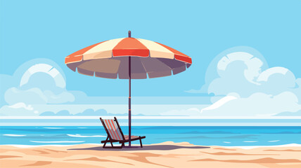 Fototapeta na wymiar Beach umbrella vector illustration flat vector illu