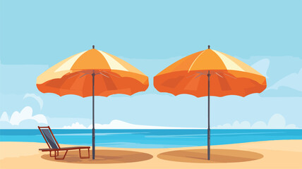 Fototapeta na wymiar Beach umbrella vector illustration flat vector illu