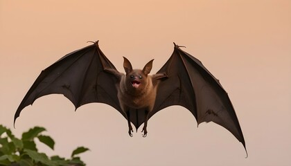 A Bat With Its Wings Outstretched Catching The Br Upscaled 4 - obrazy, fototapety, plakaty