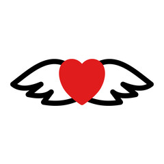 This is the Heart Wings icon from the Love and Celebration icon collection with an mixed color