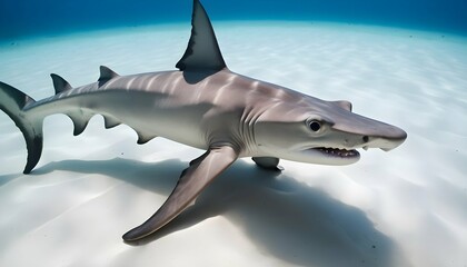A Hammerhead Shark With Its Eyes Scanning The Ocea Upscaled 7