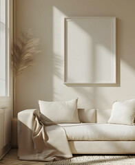 White fresh linens in modern bedroom interior design - obrazy, fototapety, plakaty