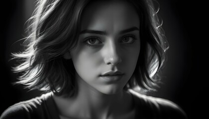 Moody Black And White Portrait Photography With D Upscaled 3