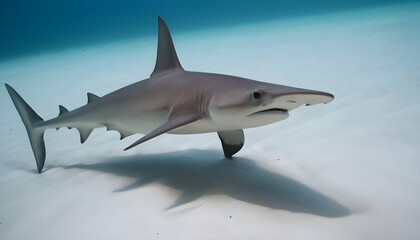 A Hammerhead Shark With Its Eyes Scanning The Ocea Upscaled 2