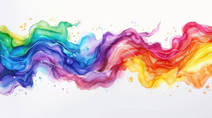 LGBTQ+ Pride Logo Design with Rainbow watercolor art LGBT Gay Pride Month, wavy rainbow logo for Social Media Post, Banner, Logo, Symbol, Illustration etc.