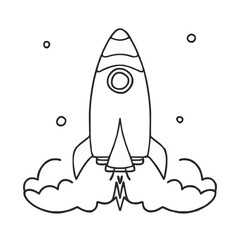 Adobe Illustrator Artwork of a black and white drawing of a rocket