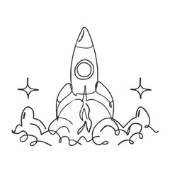 Adobe Illustrator Artwork of a black and white drawing of a rocket