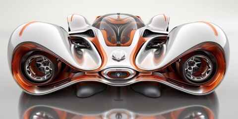 Futuristic Object With Orange and White Accents