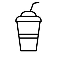Milkshake Line Icon