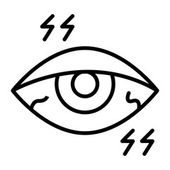 Painful Eye Line Icon