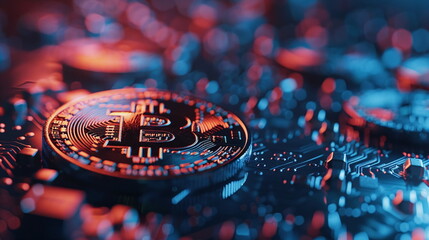 Obraz premium Bitcoin as shiny valuable golden coin