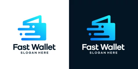 Fotobehang Payment wallet logo design template with quick fast graphic design vector. icon, symbol, creative. © Crelaba_Std