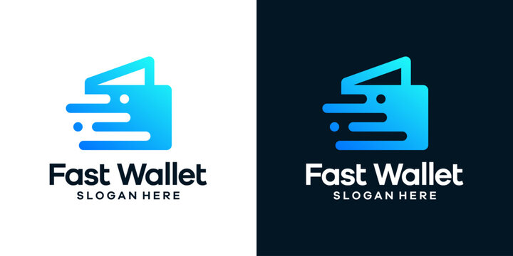 Payment wallet logo design template with quick fast graphic design vector. icon, symbol, creative.