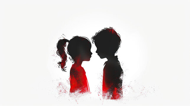 International Missing Children's Day logo of a girl and a boy silhouette, Suitable for banner, poster, greeting card, mug, shirt, template and print advertising.