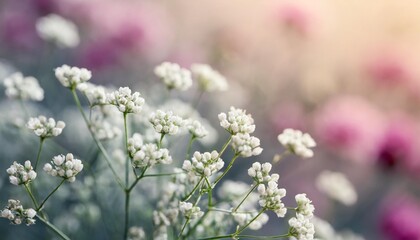 Fototapeta premium gypsophila flowers in the pastel background