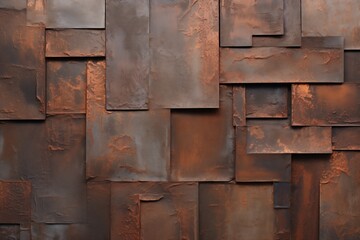 Rusty iron plate wall 