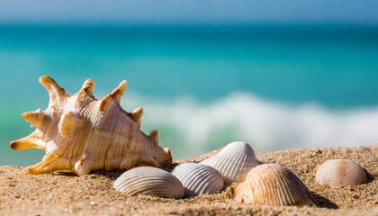 Fototapeta na wymiar sea abstract background vacation shells sand beach