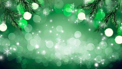 Obraz na płótnie Canvas christmas background with green lights