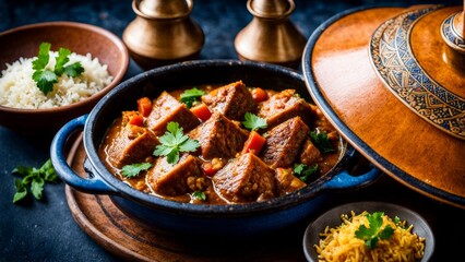 Tagine is a meat and vegetable dish popular in the Maghreb countries