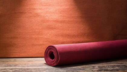 photo background is orange red textured wall rolling in the floor studio photography background...