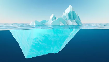 Foto op Canvas iceberg underwater risk global warming concept 3d rendering ppt background © Patti