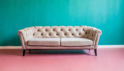 modern luxury sofa on color pastel background