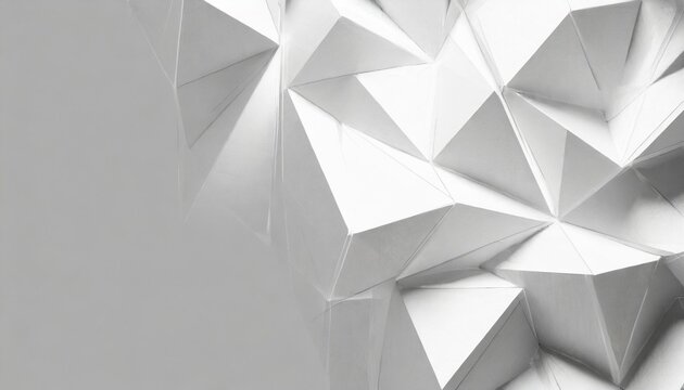 random shifted white polygon geometrical prism structure pattern background wallpaper banner with copy space