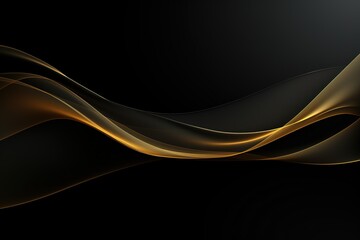 Fototapeta premium black elegant background with wave gold line modern luxury