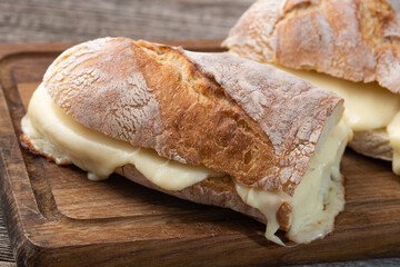 Toast with melted cheese