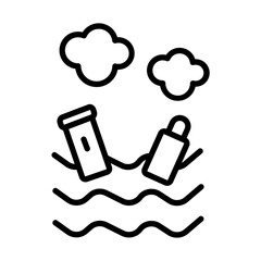 Water Pollution Line Icon
