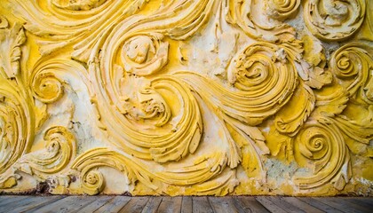 yellow fresco wall background