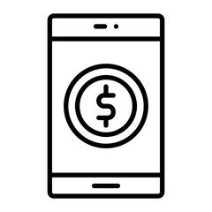 Mobile Payment Line Icon