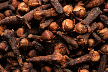 Cloves spice close up view, macro