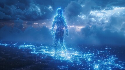 Obraz premium A futuristic illustration of artificial intelligence. The concept of modern and future technologies