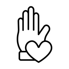 Fototapeta premium Helping Hand Line Icon
