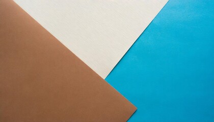 abstract background of three color paper brown blue and white paper sheet texture