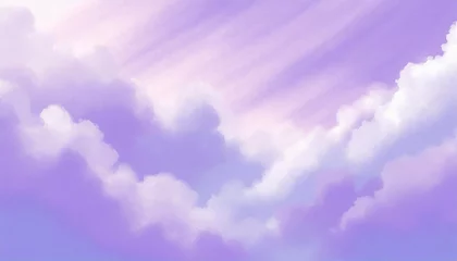 Gordijnen lavender pastel gradient mystical sunlight sky with flowing cumulus clouds texture phone hd background wallpaper © Patti