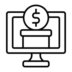 Online Donation Line Icon