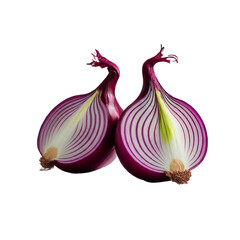 Fresh red onion png isolated on transparent background