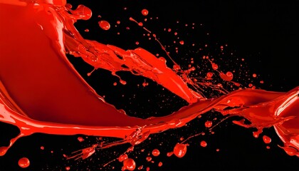 red liquid splashes swirl and waves with scatter drops royalty high quality free stock of paint oil or ink splashing dynamic motion design elements for advertising isolated on black background
