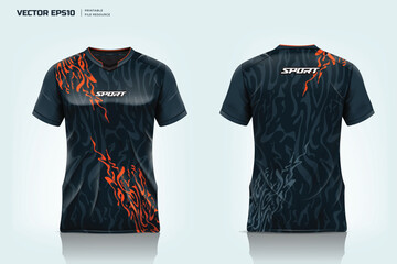 Sport shirt apparel design, Soccer jersey mockup and design for sport uniform front and back view.