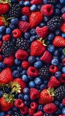 Assorted Berries Arranged in a Pattern
